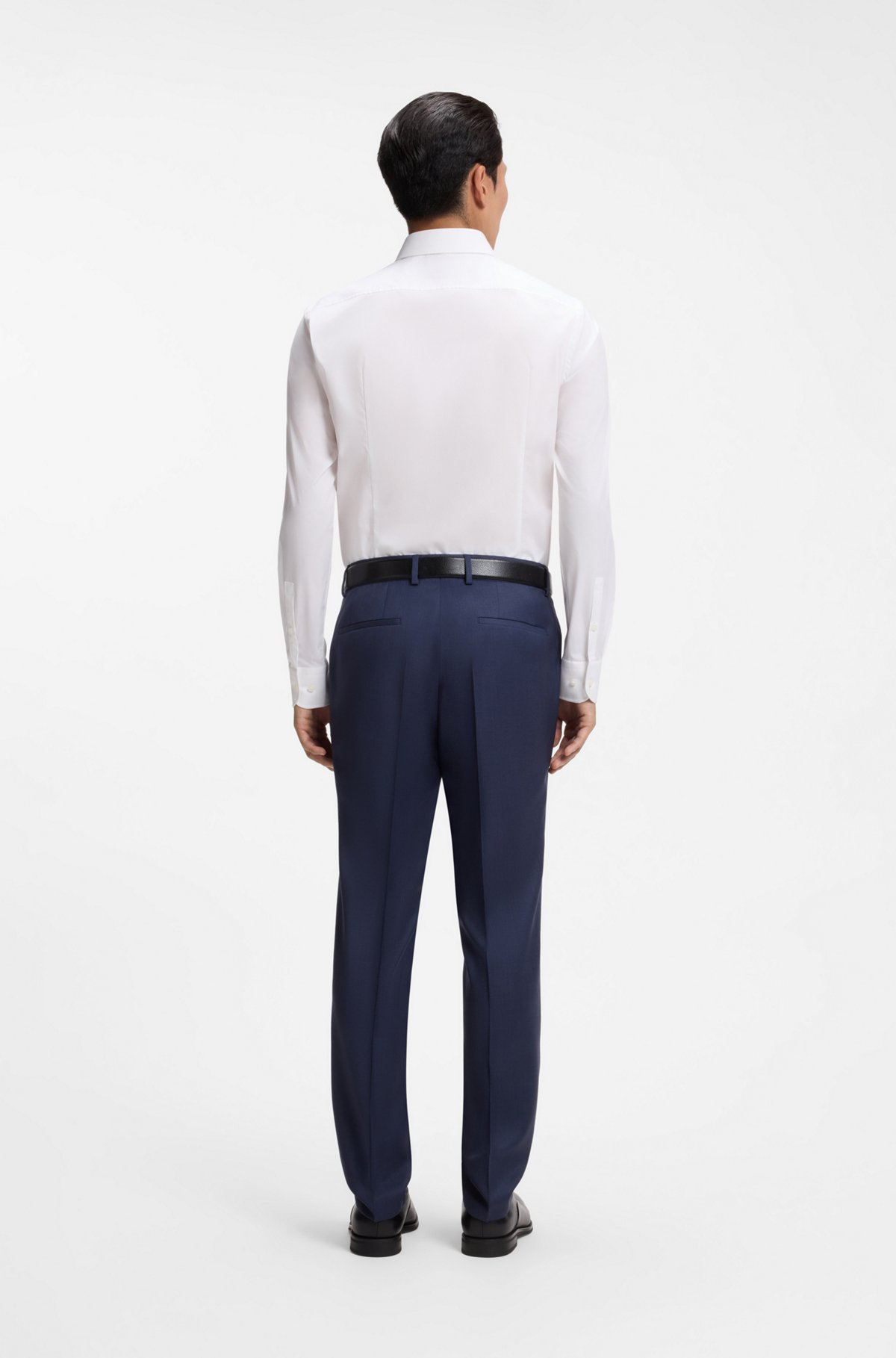 Slim-fit stretch-cotton shirt, White