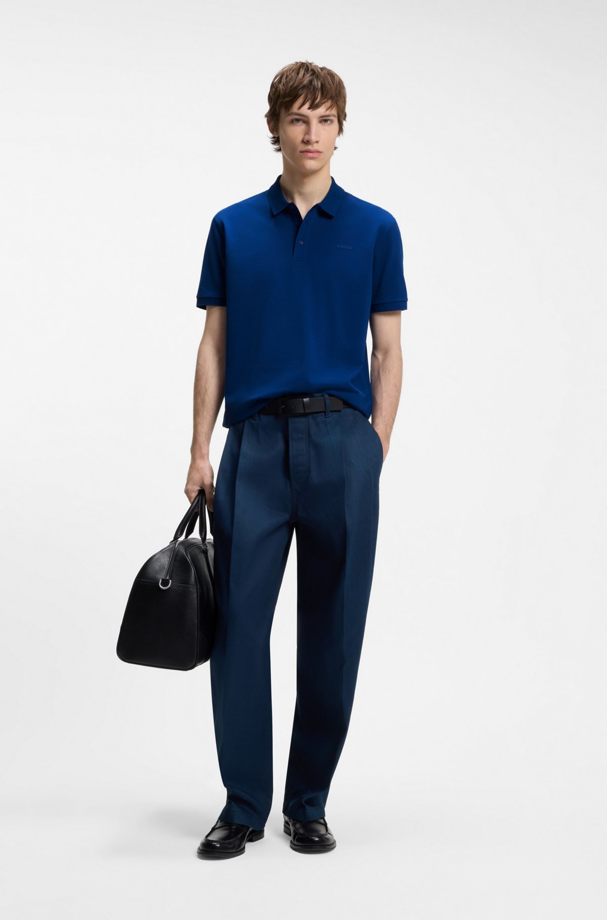 Cotton polo shirt, Blue