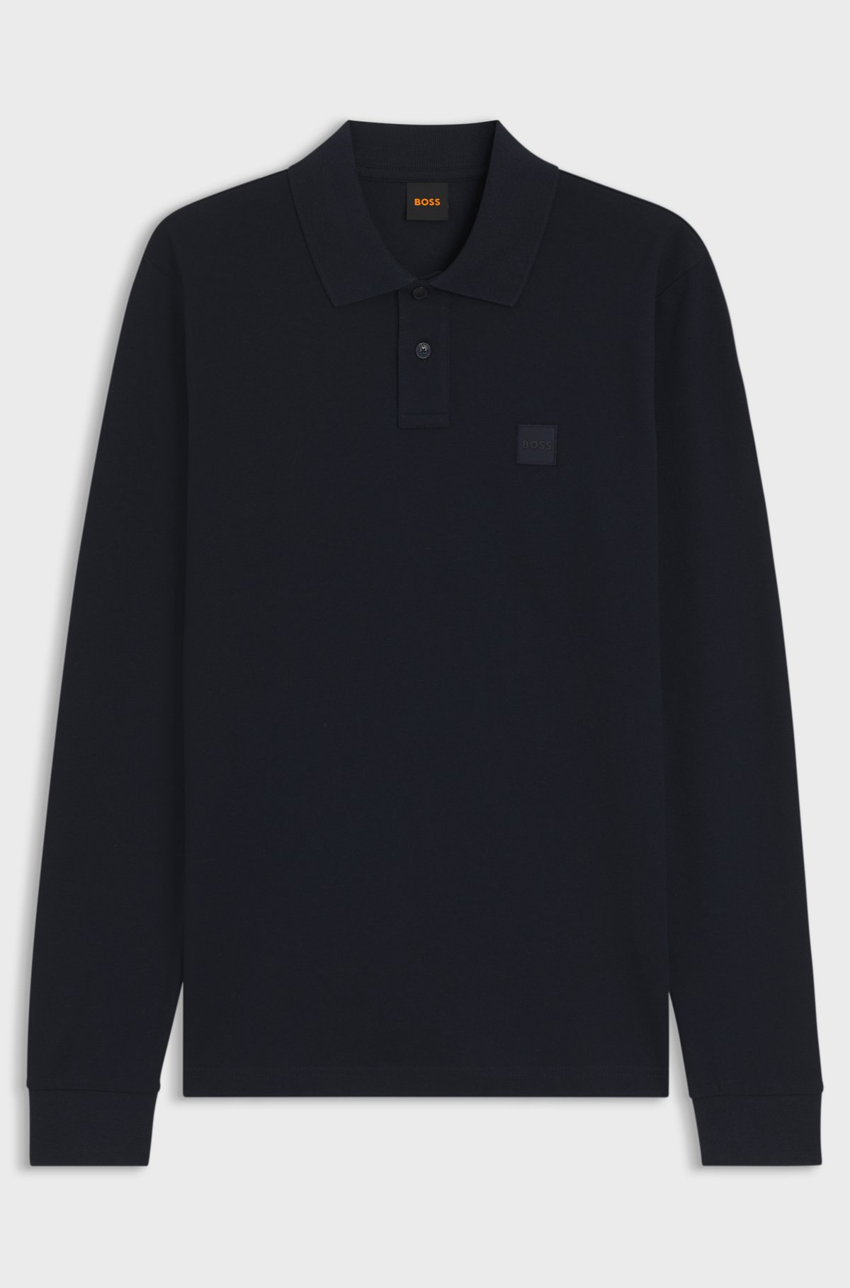 Slim-fit polo shirt in stretch-cotton piqué, Dark Blue