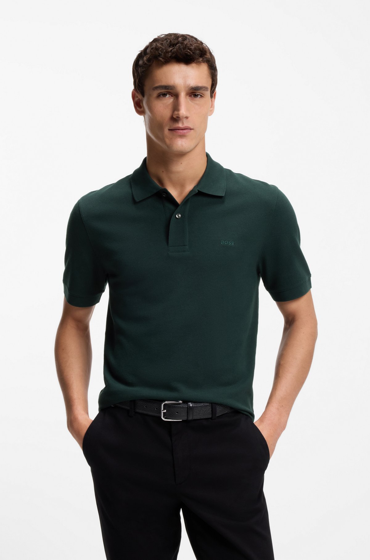 Pallas cotton polo shirt, Dark Green