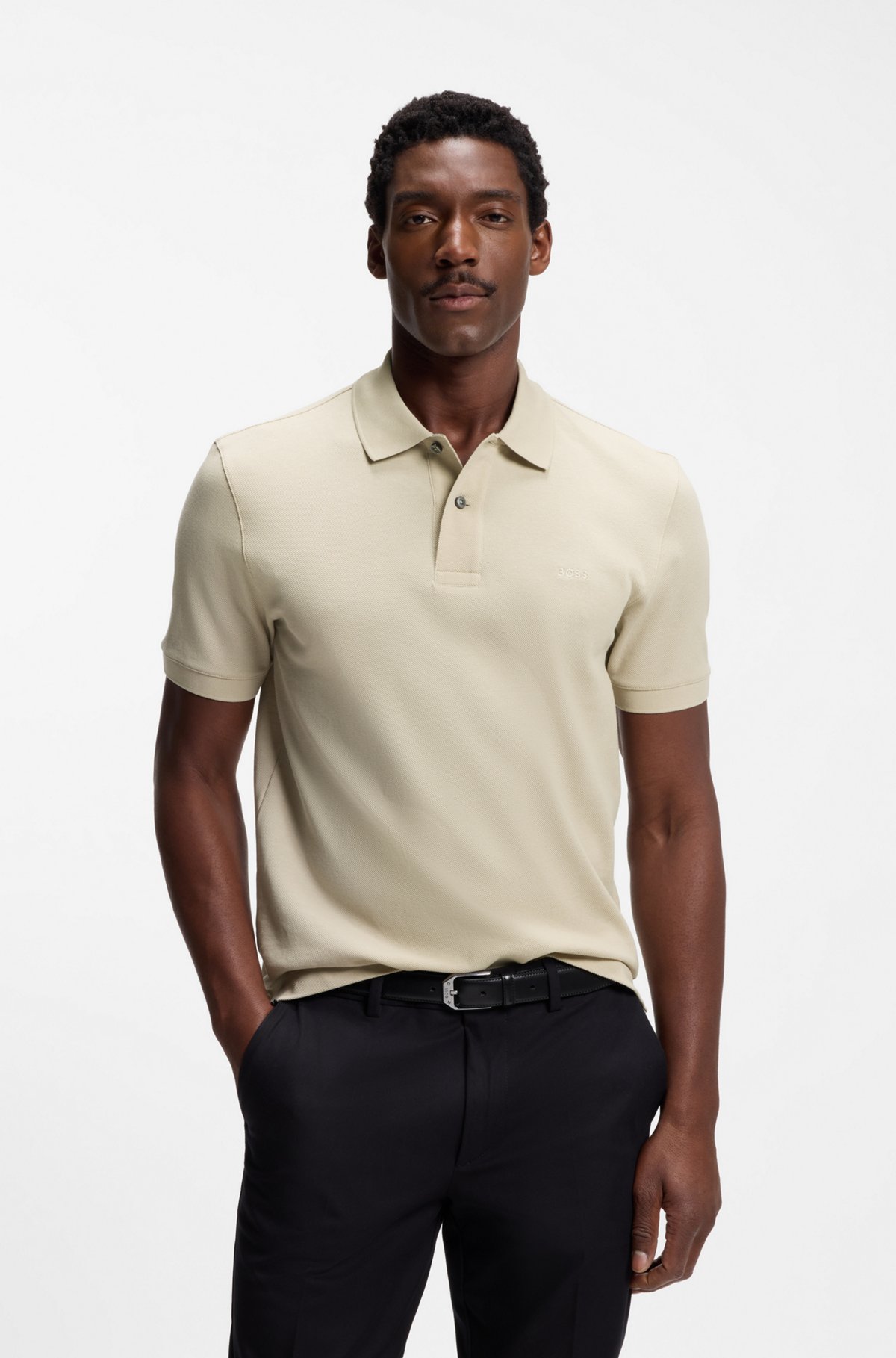 Pallas cotton polo shirt, Light Beige