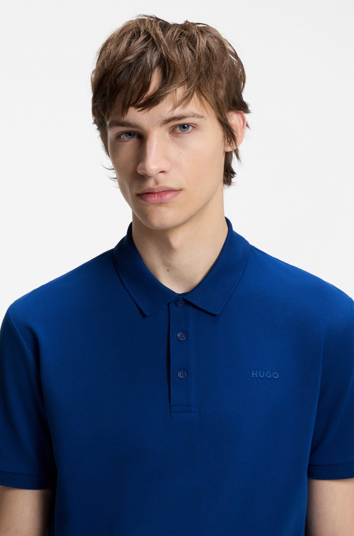 Cotton polo shirt, Blue