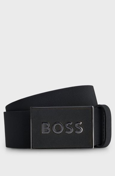 Italian-made leather belt, Black