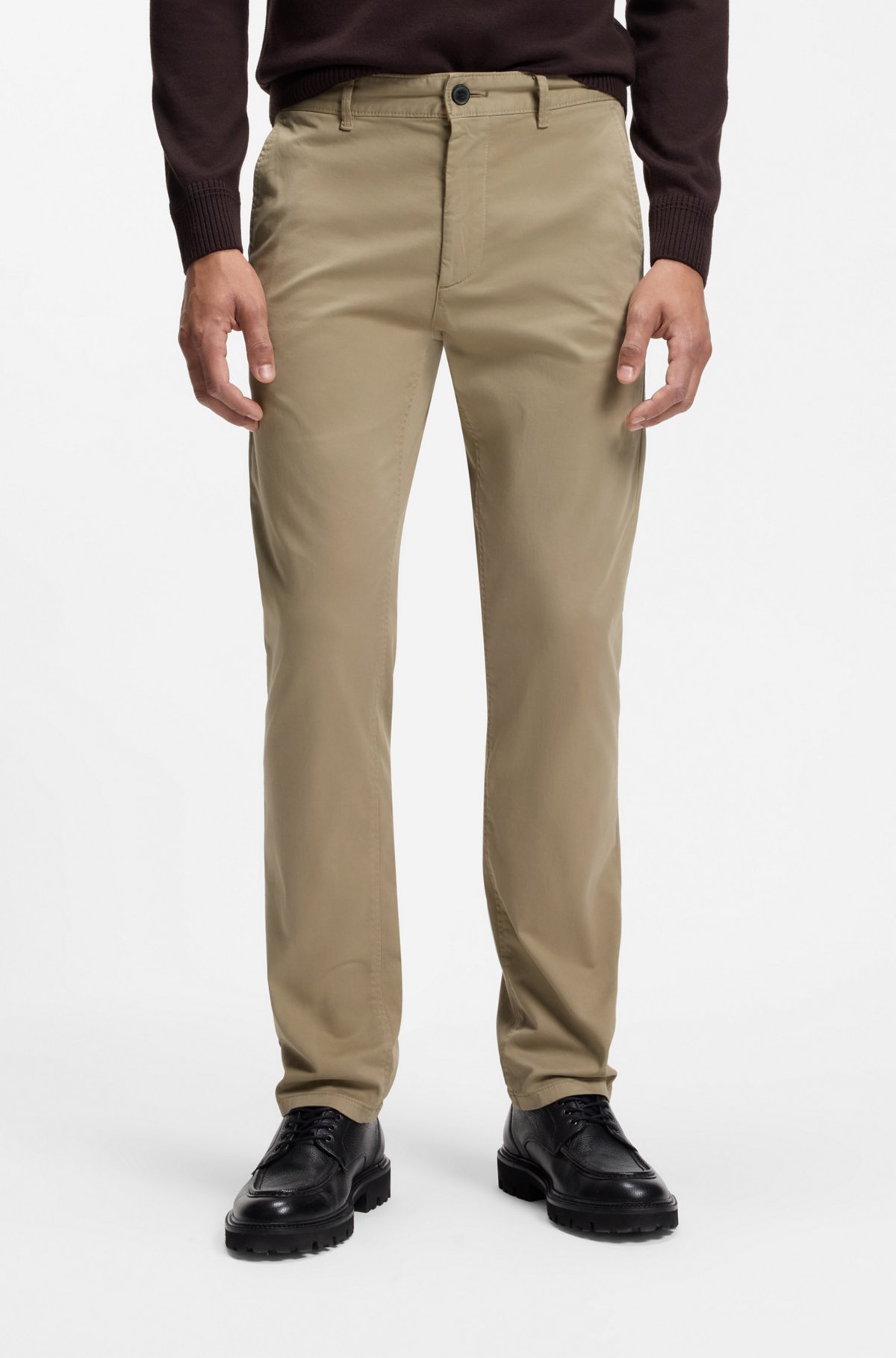 Slim-fit chinos, Beige