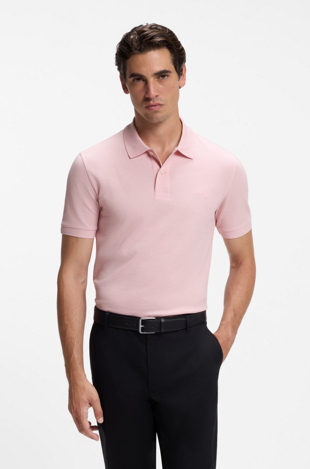 Pallas cotton polo shirt, Light Pink