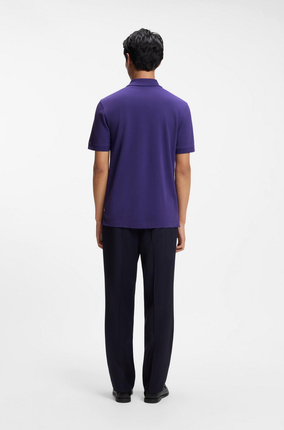 Versatile polo shirt in soft cotton, Purple