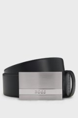 Plaque-buckle belt, Black