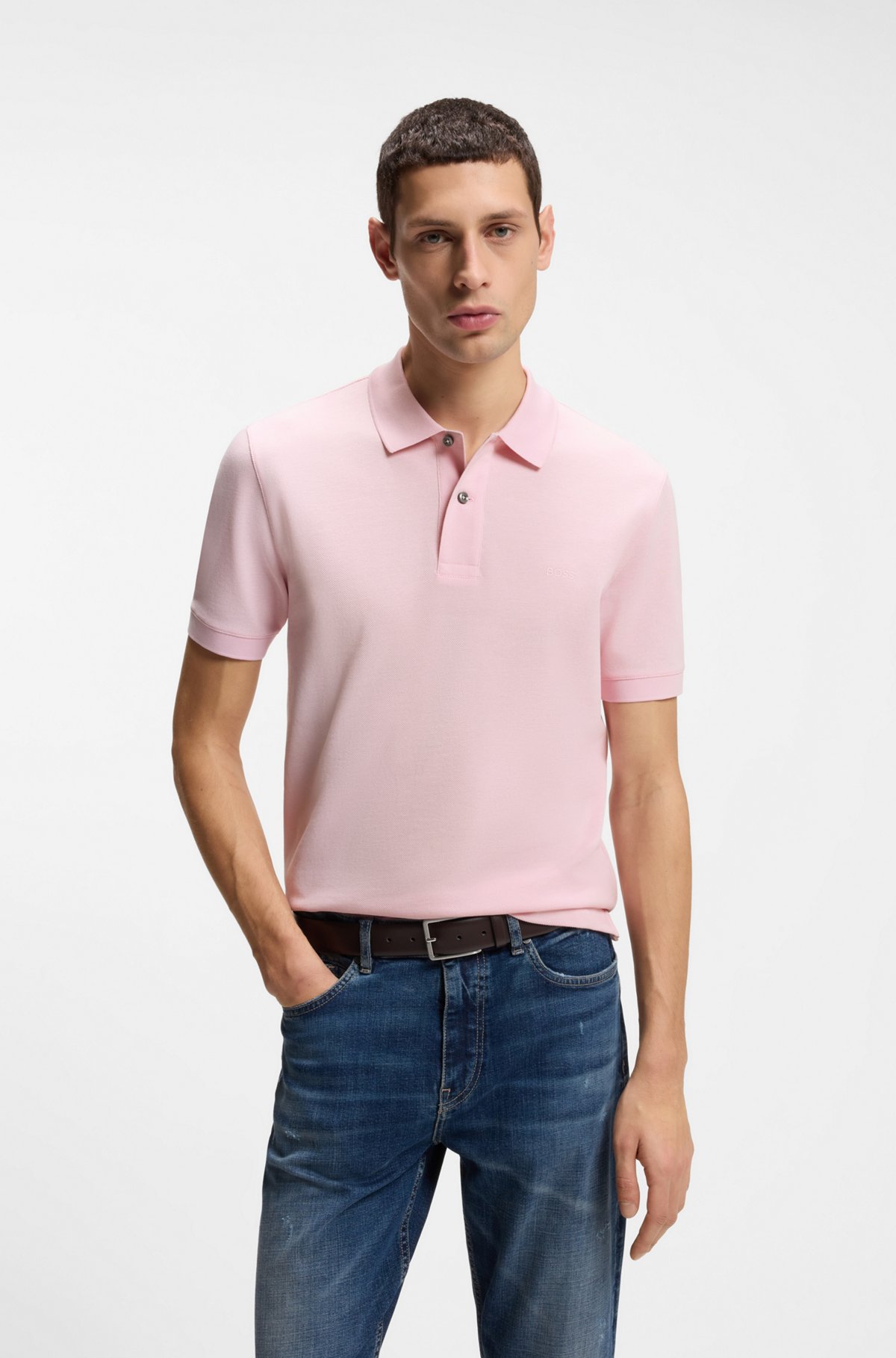 Pallas cotton polo shirt, Light Pink