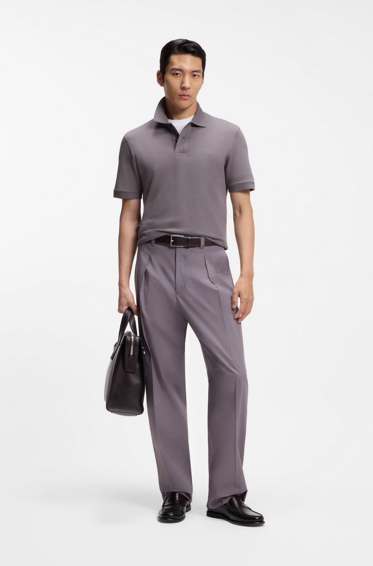 Pallas cotton polo shirt, Dark Purple