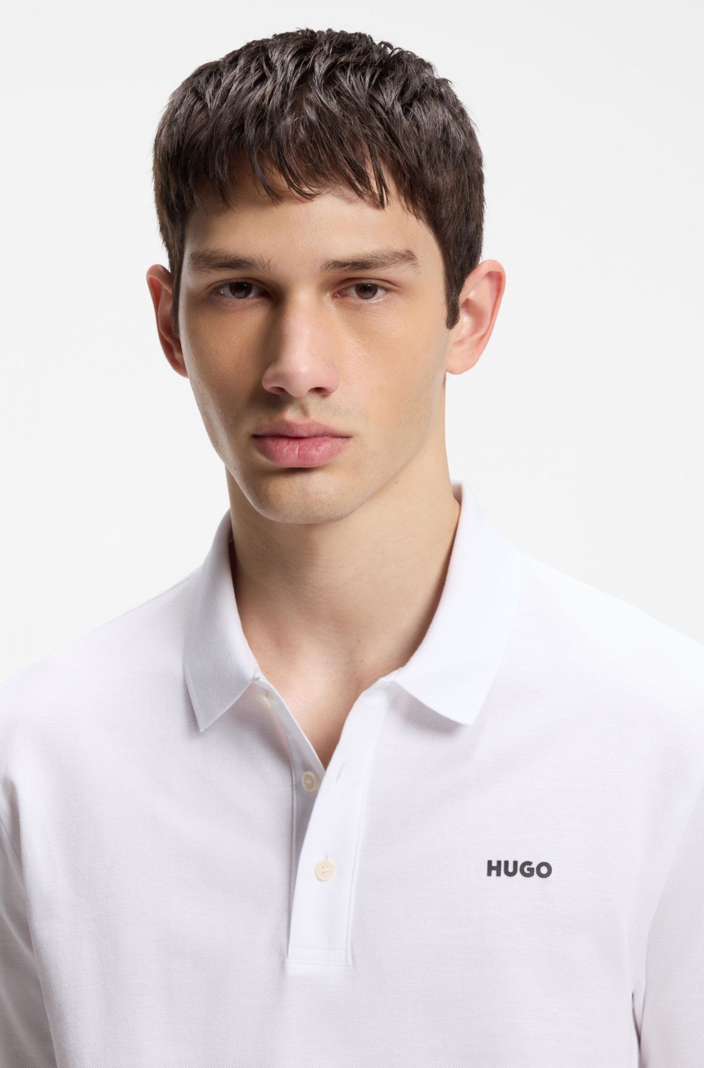 Cotton polo shirt, Natural