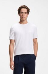 Cotton-jersey T-shirt with logo patch, White