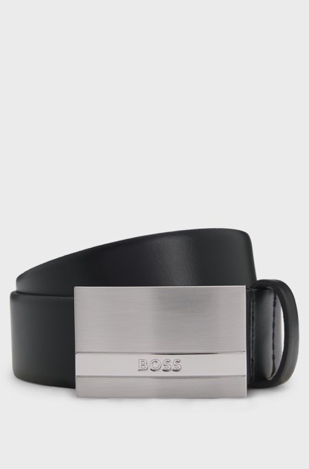 Plaque-buckle belt, Black