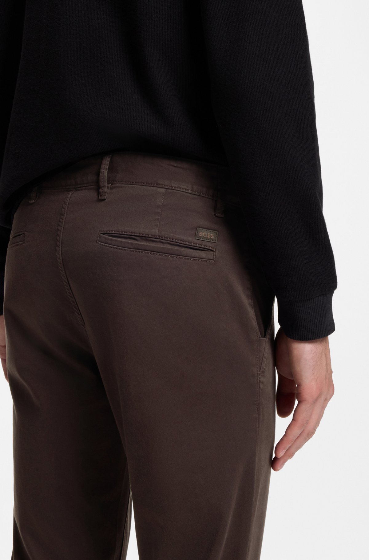 Slim-fit chinos, Dark Brown