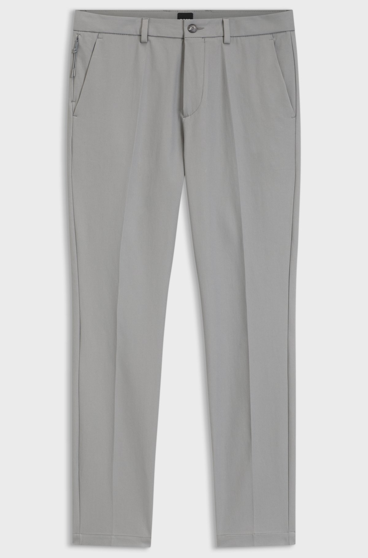 Slim-fit trousers in four-way stretch fabric, Light Grey