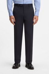 BOSS BY BECKHAM slim-fit suit trousers in wool and cashmere, Dark Blue