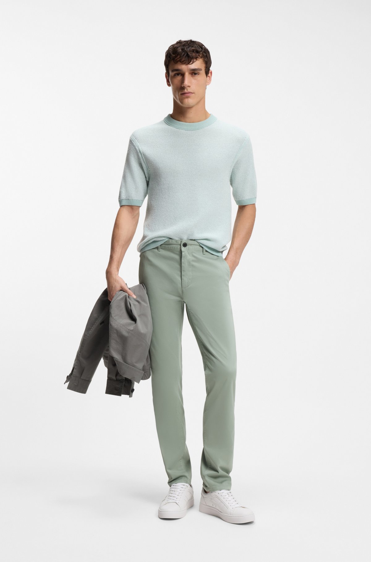 Slim-fit chinos, Light Green