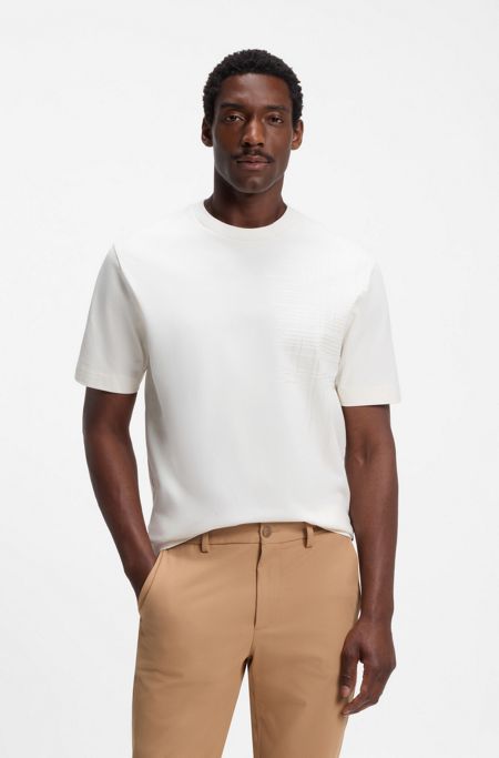Cotton-jersey T-shirt in regular fit, Natural
