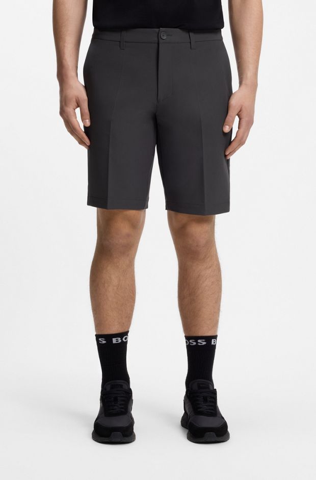 Slim-fit shorts in water-repellent stretch fabric, Dark Grey