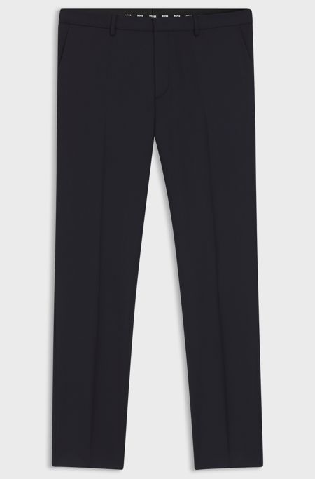 BOSS ONE Extra-slim-fit trousers in virgin-wool serge, Dark Blue