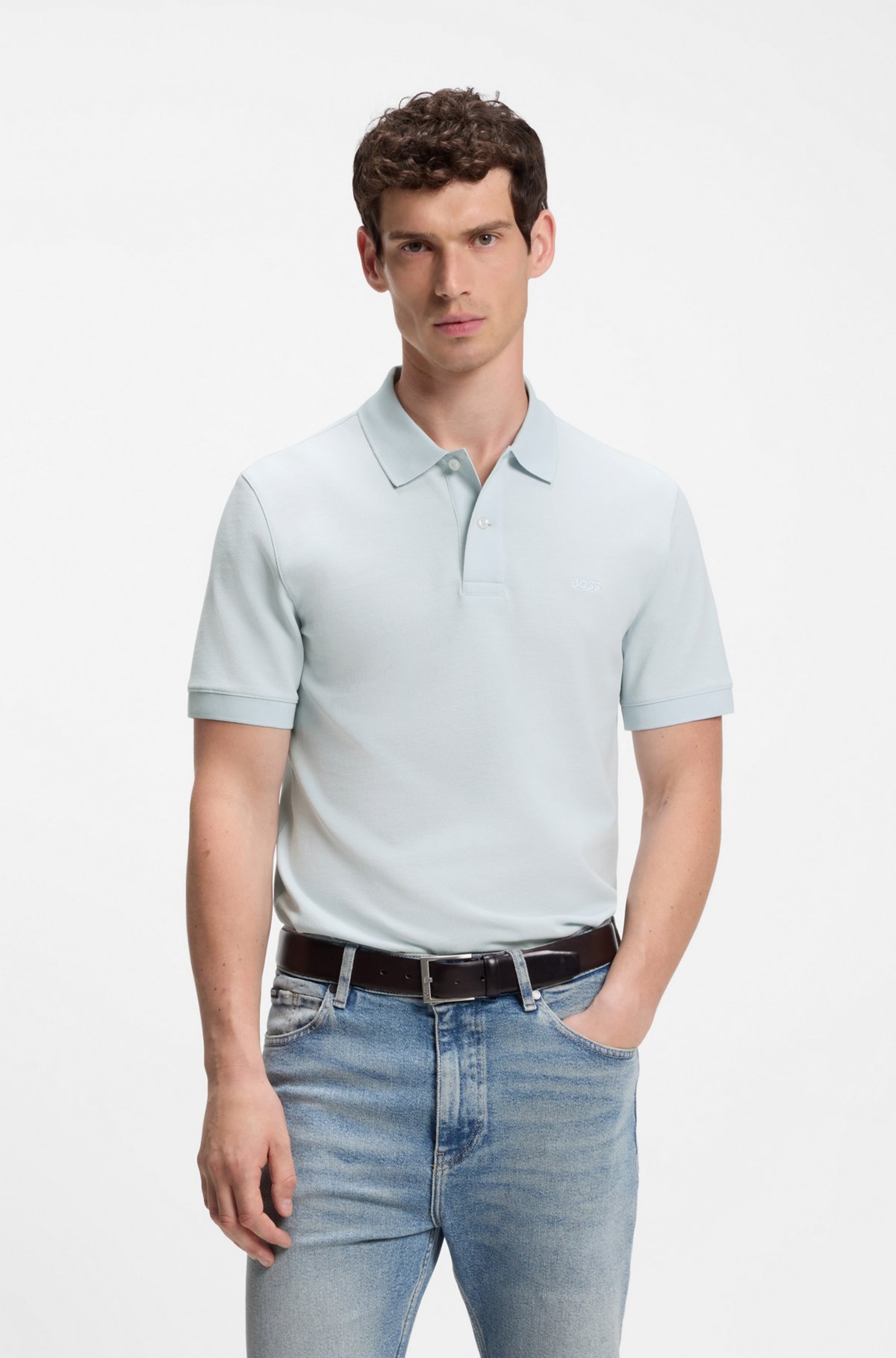 Pallas cotton polo shirt, Light Blue