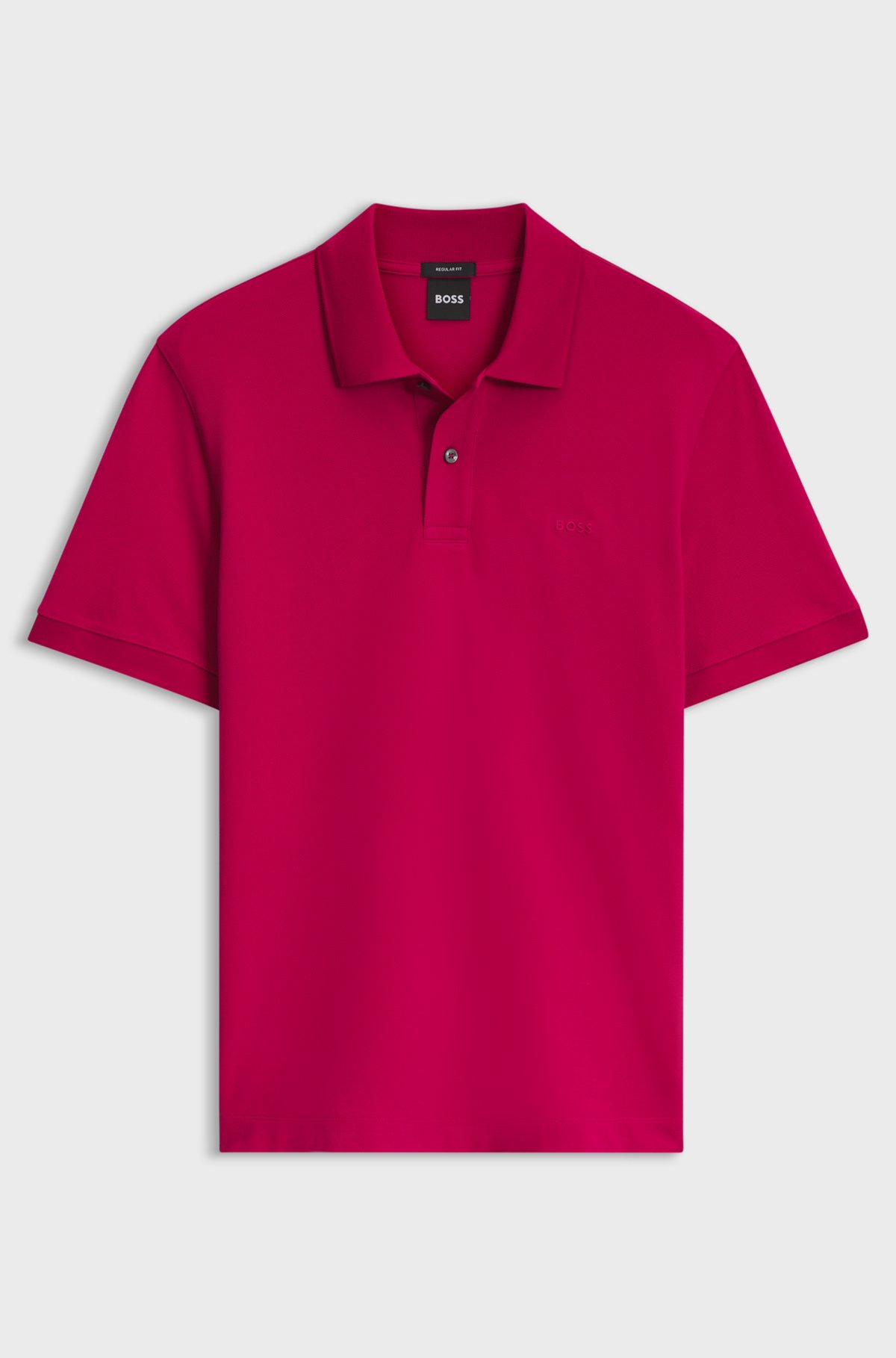 Versatile polo shirt in soft cotton, Dark pink