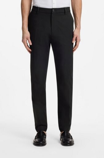 Modern-fit trousers in cotton-blend twill, Black