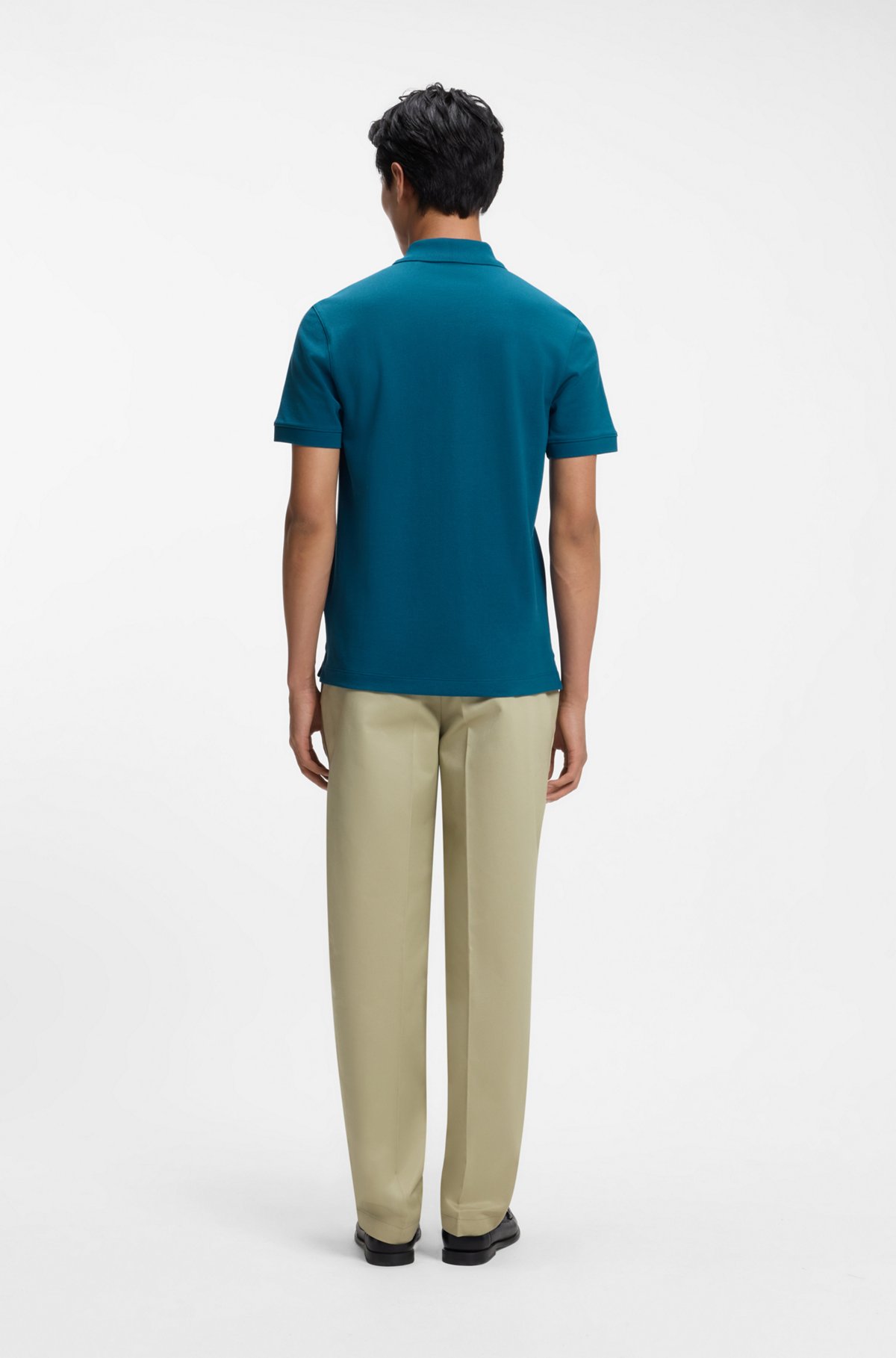 Versatile polo shirt in soft cotton, Blue
