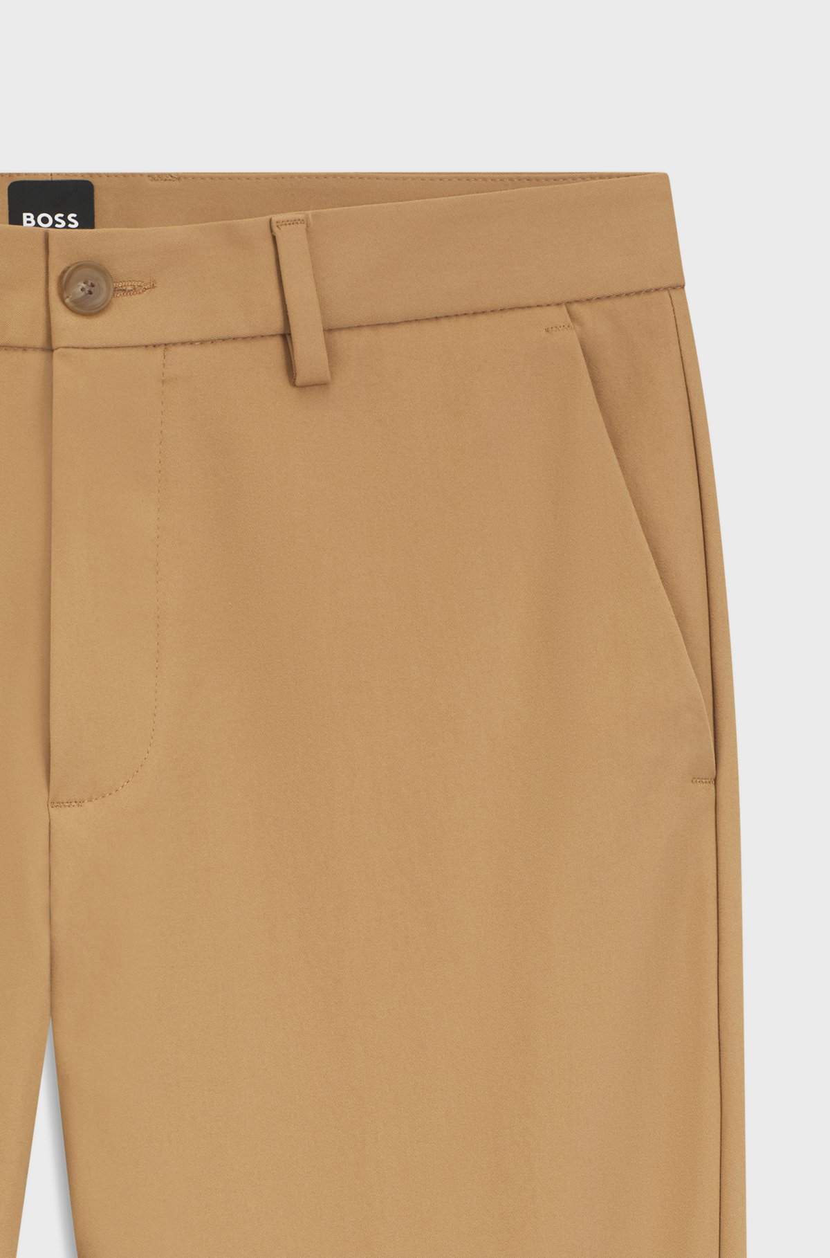 Slim-fit trousers in four-way stretch fabric, Beige