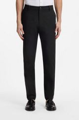 Modern-fit trousers in cotton-blend twill, Black
