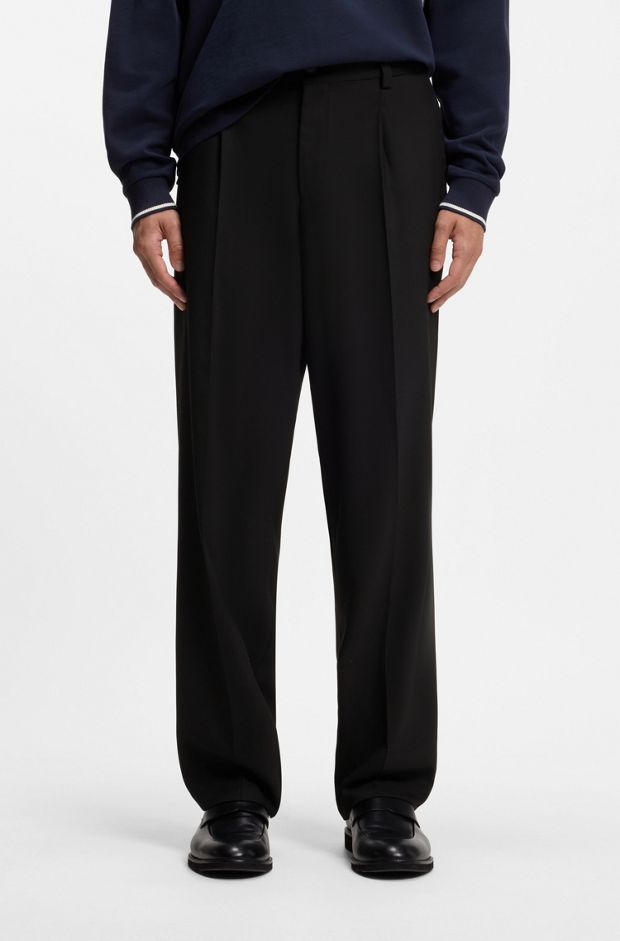 Modern-fit trousers, Black
