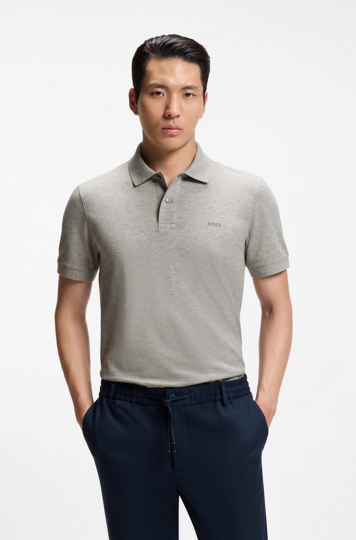 Pallas cotton polo shirt, Grey