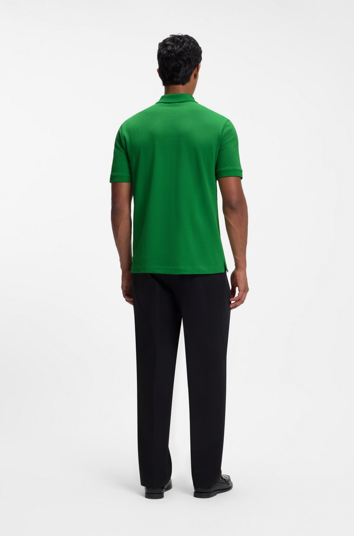 Versatile polo shirt in soft cotton, Green