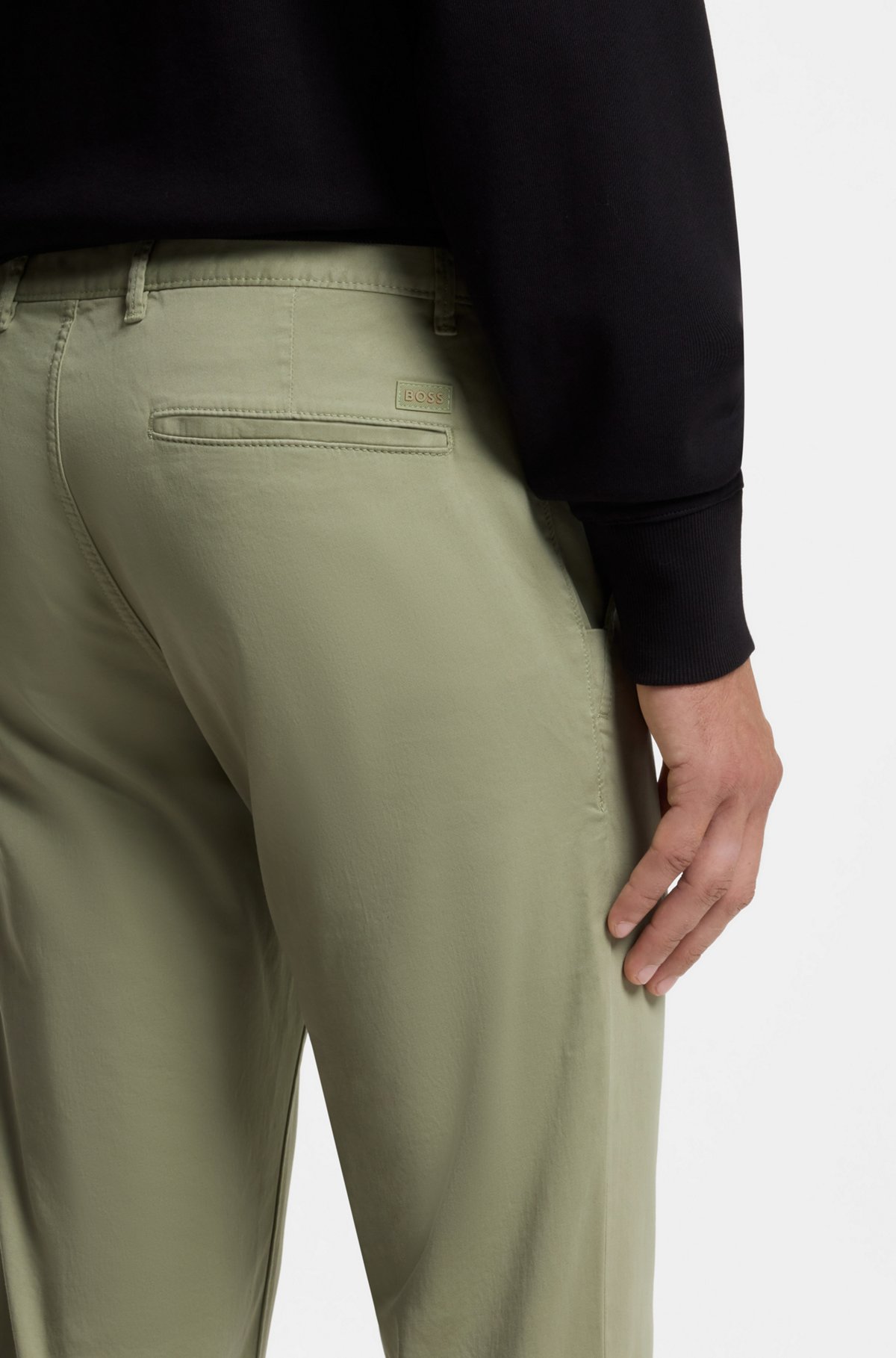 Slim-fit chinos, Light Green