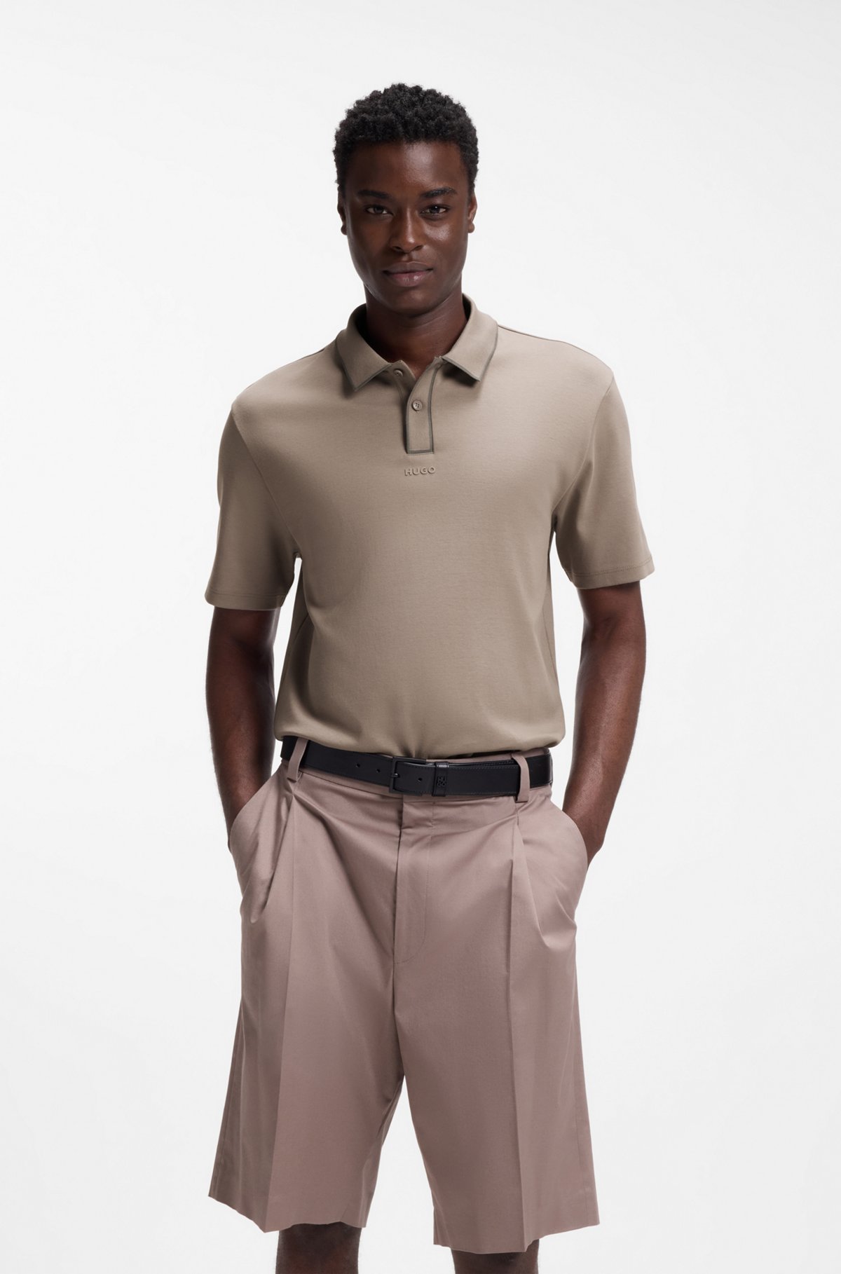 Cotton polo shirt, Light Brown