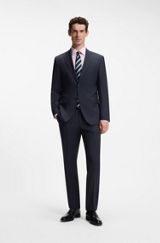 Two-piece regular-fit suit in Italian virgin wool, Dark Blue