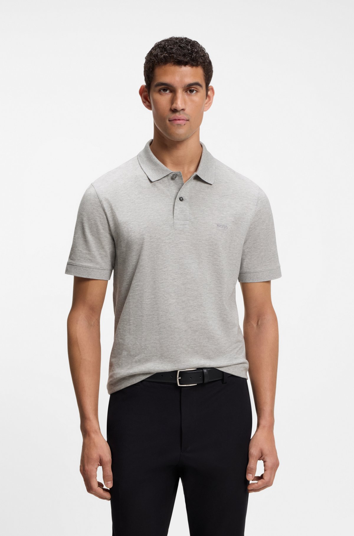 Pallas cotton polo shirt, Light Grey