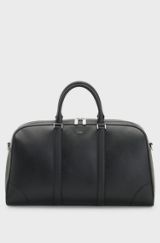 Recycled-leather holdall, Black
