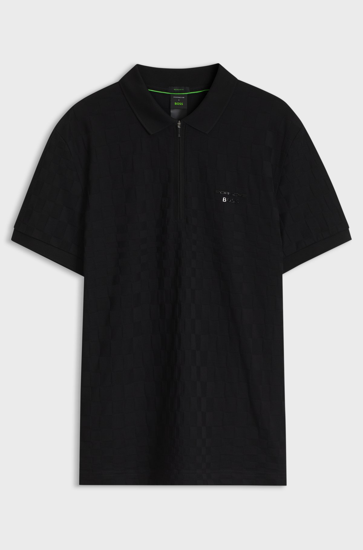 Porsche x BOSS polo shirt with Pasha pattern, Black