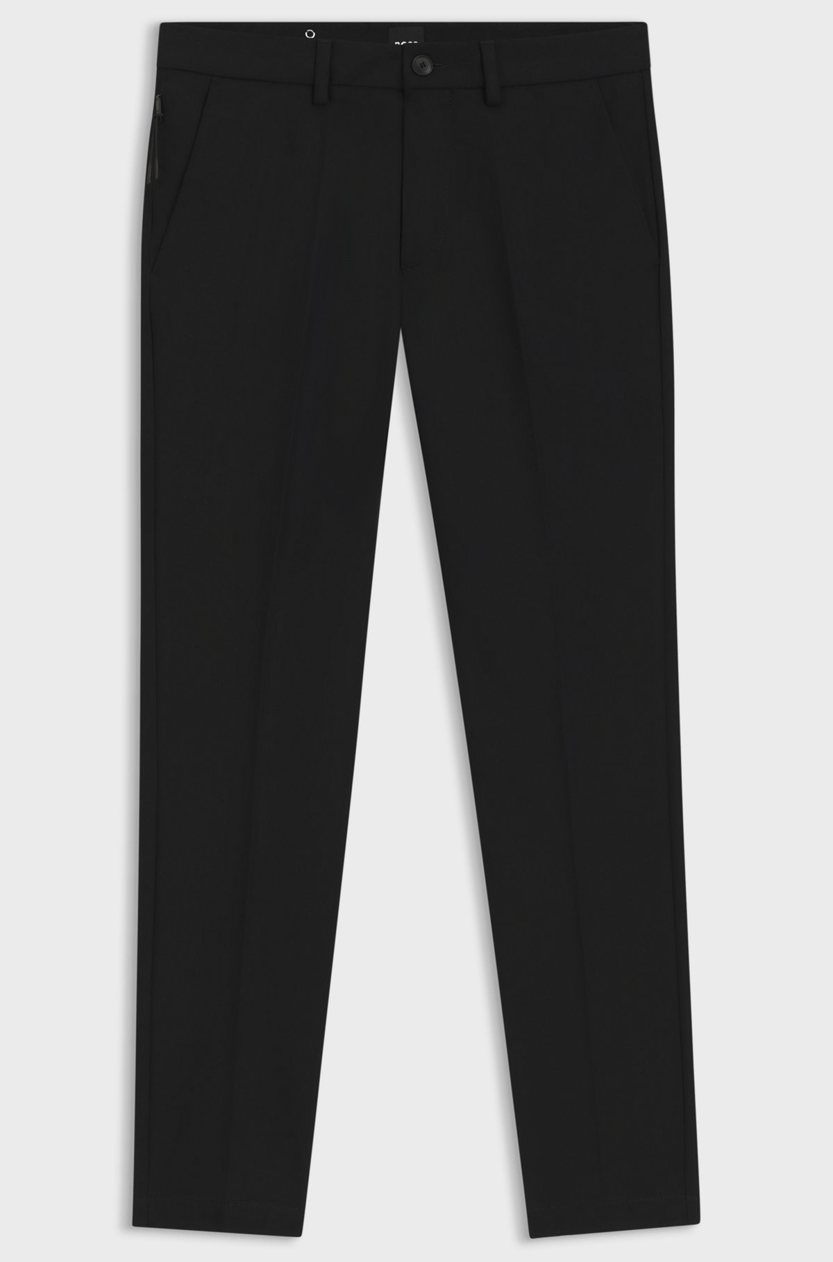 Slim-fit trousers in four-way stretch fabric, Black