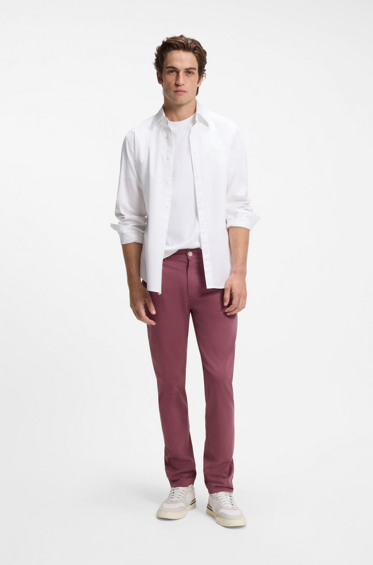 Slim-fit chinos, Red