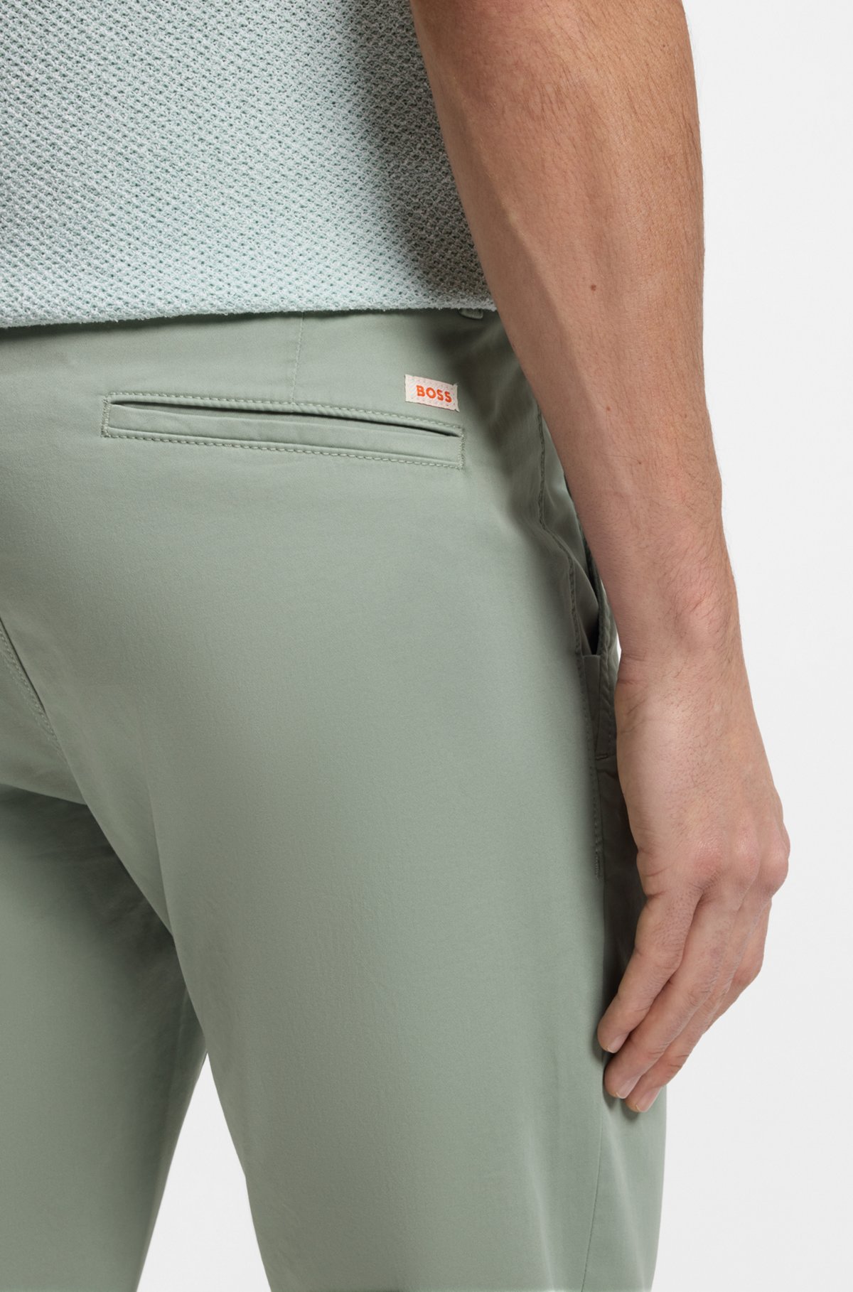Slim-fit chinos, Light Green