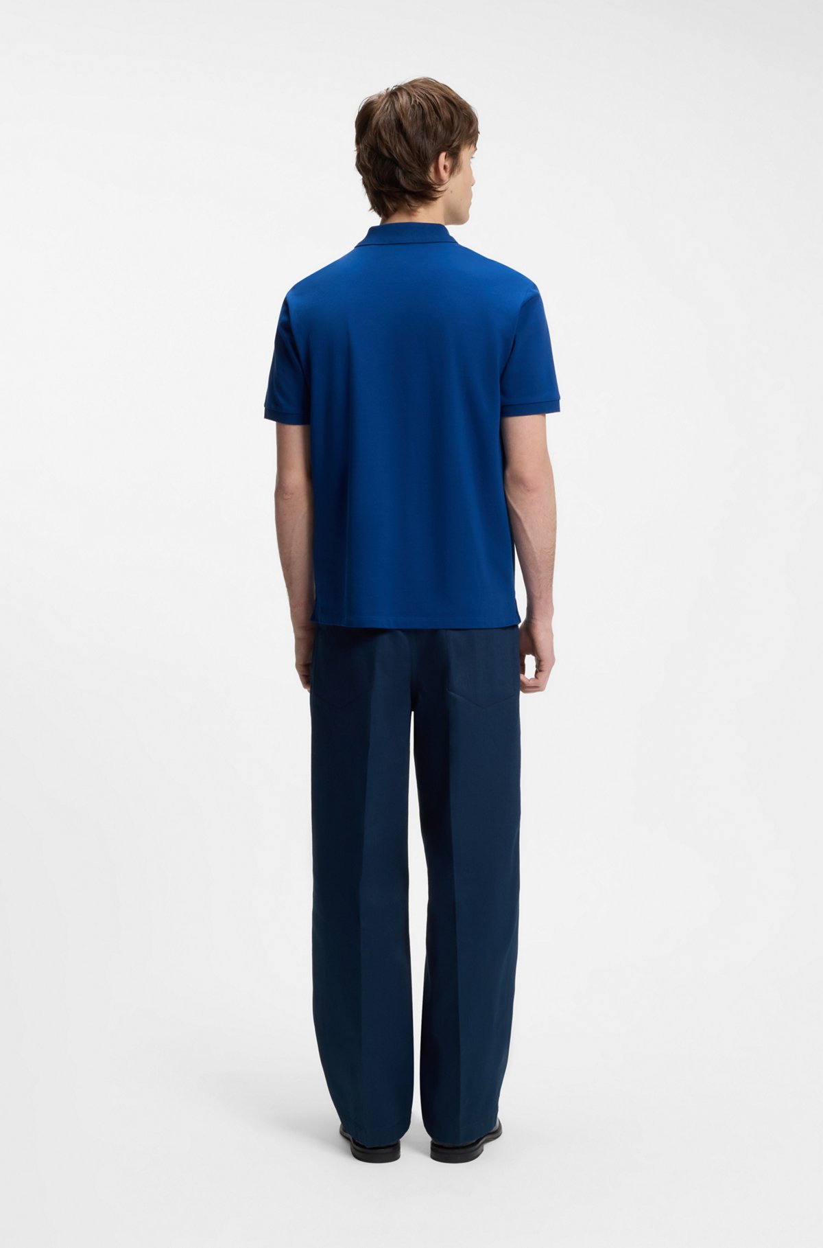 Cotton polo shirt, Blue