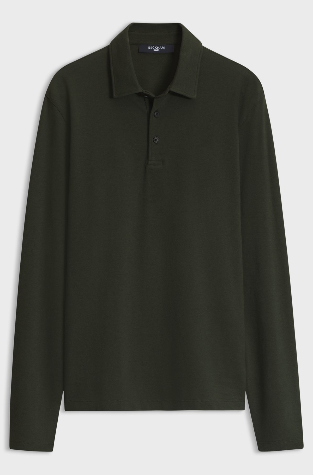 BOSS BY BECKHAM polo shirt in cotton and silk, Dark Green