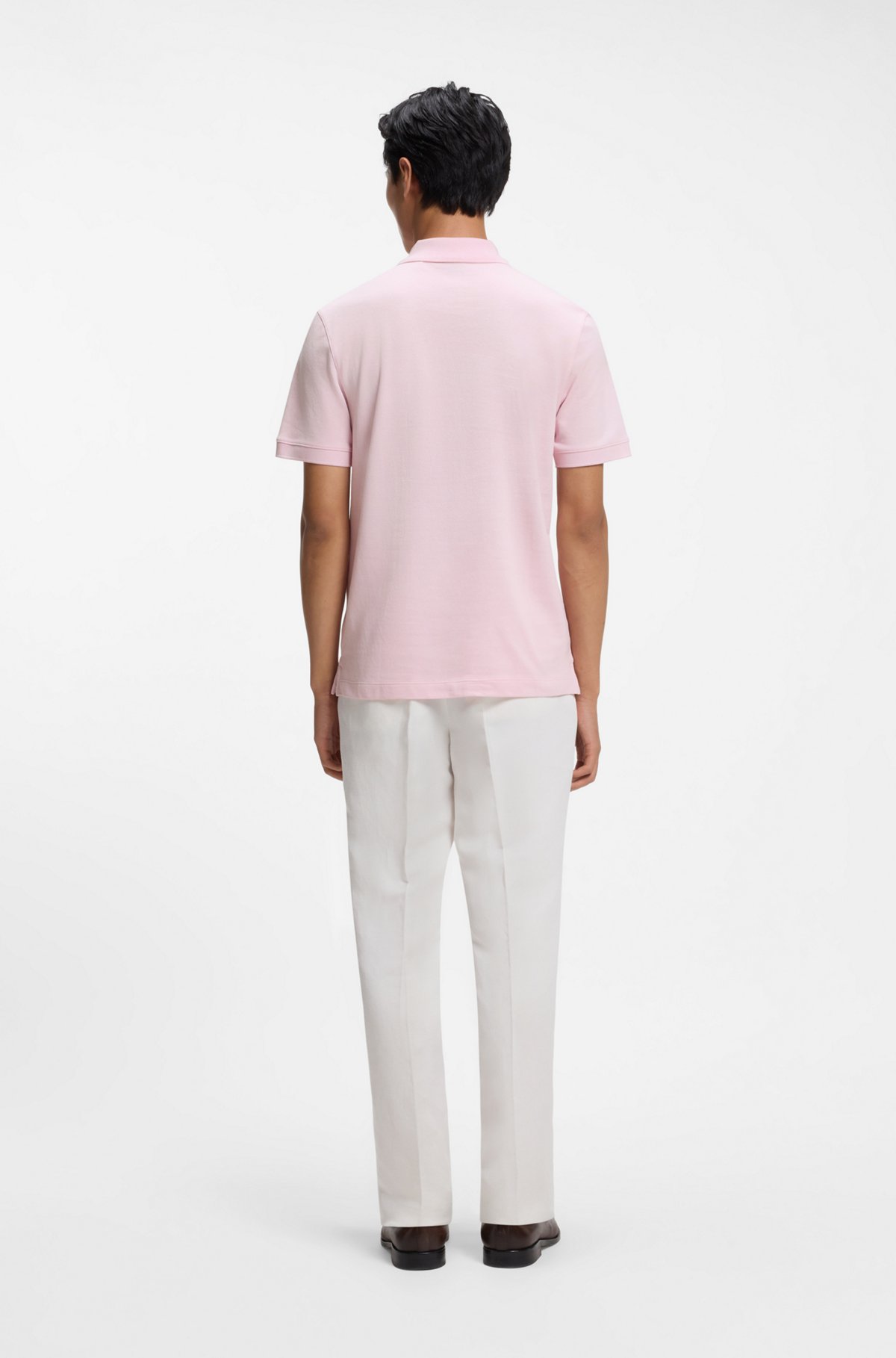 Versatile polo shirt in soft cotton, Light Pink