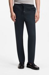 Modern-fit trousers in stretch twill, Dark Blue