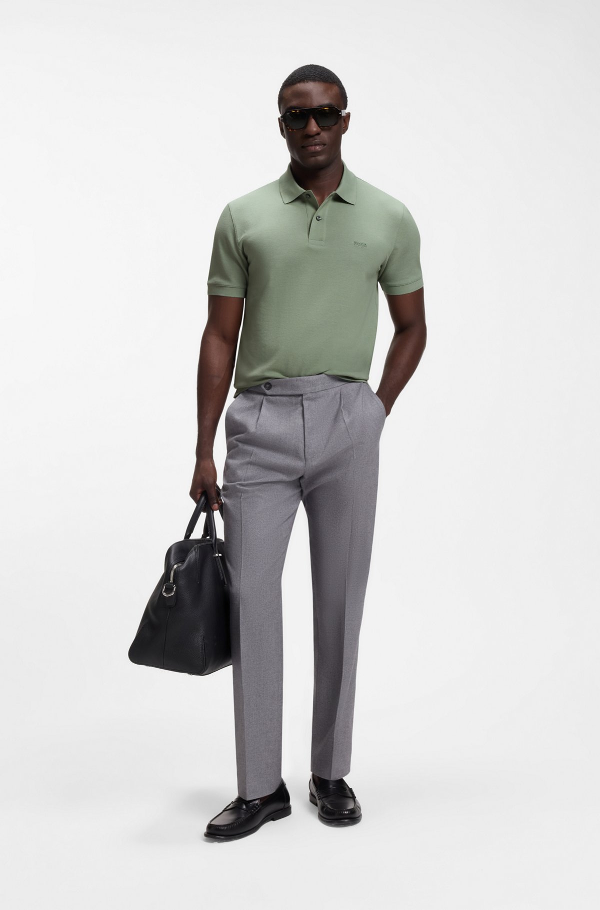 Pallas cotton polo shirt, Light Green