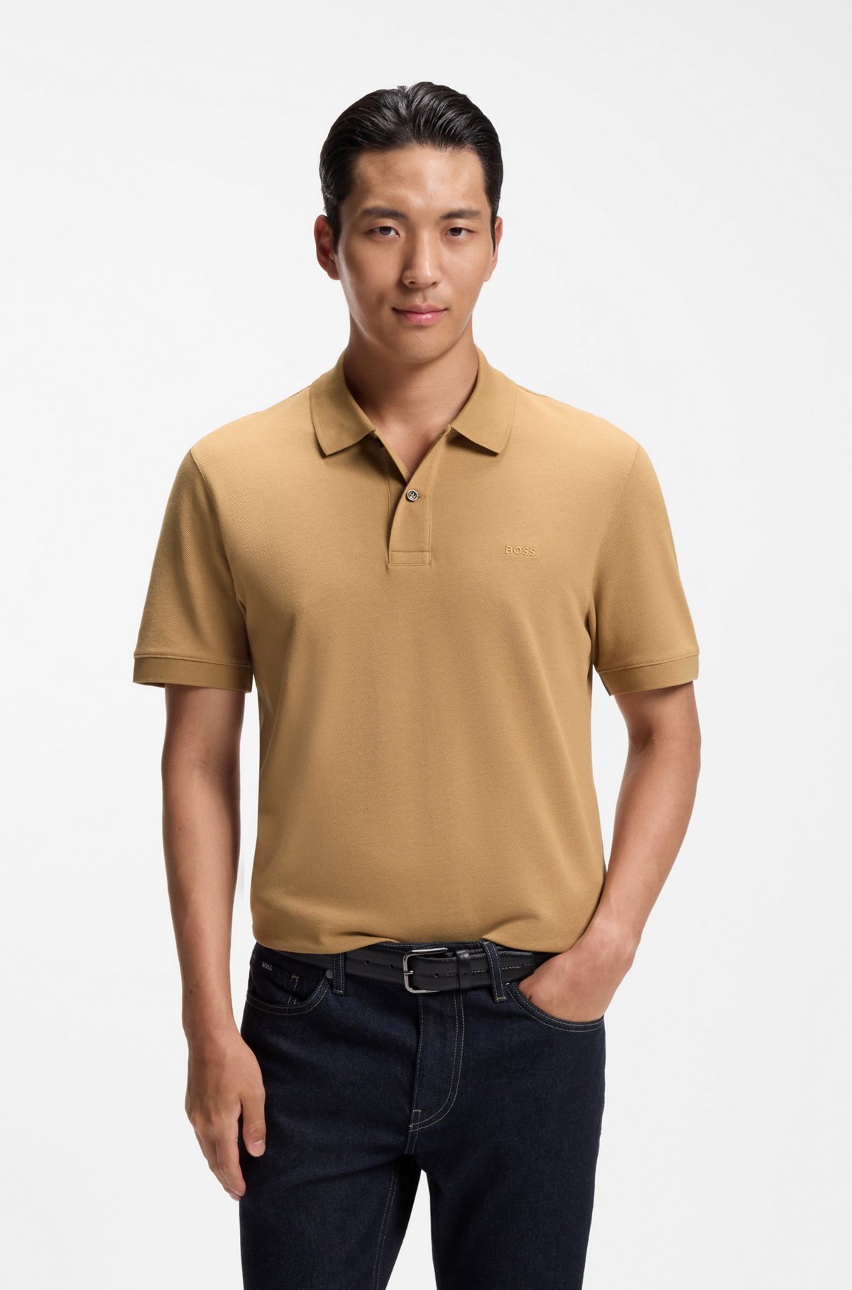 Pallas cotton polo shirt, Beige