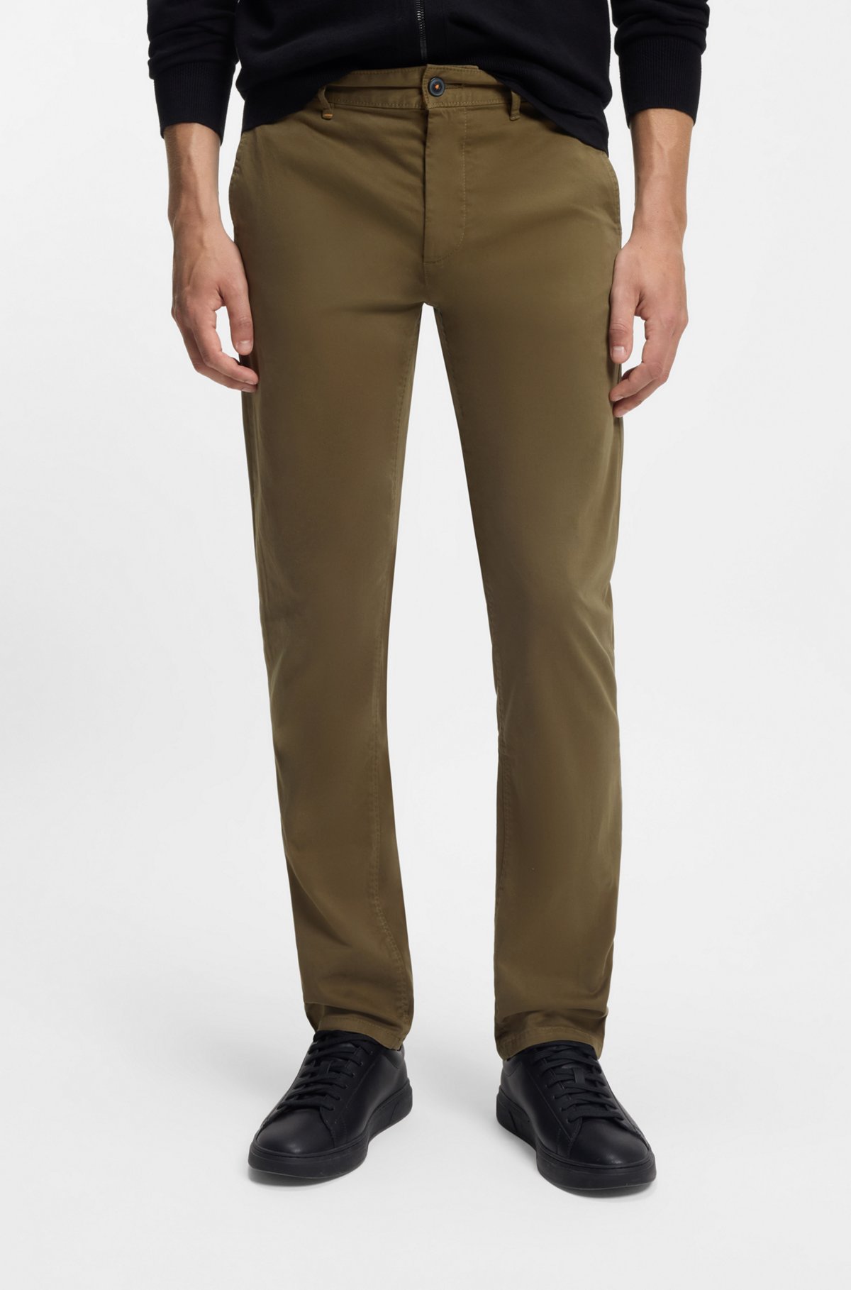 Slim-fit chinos, Khaki