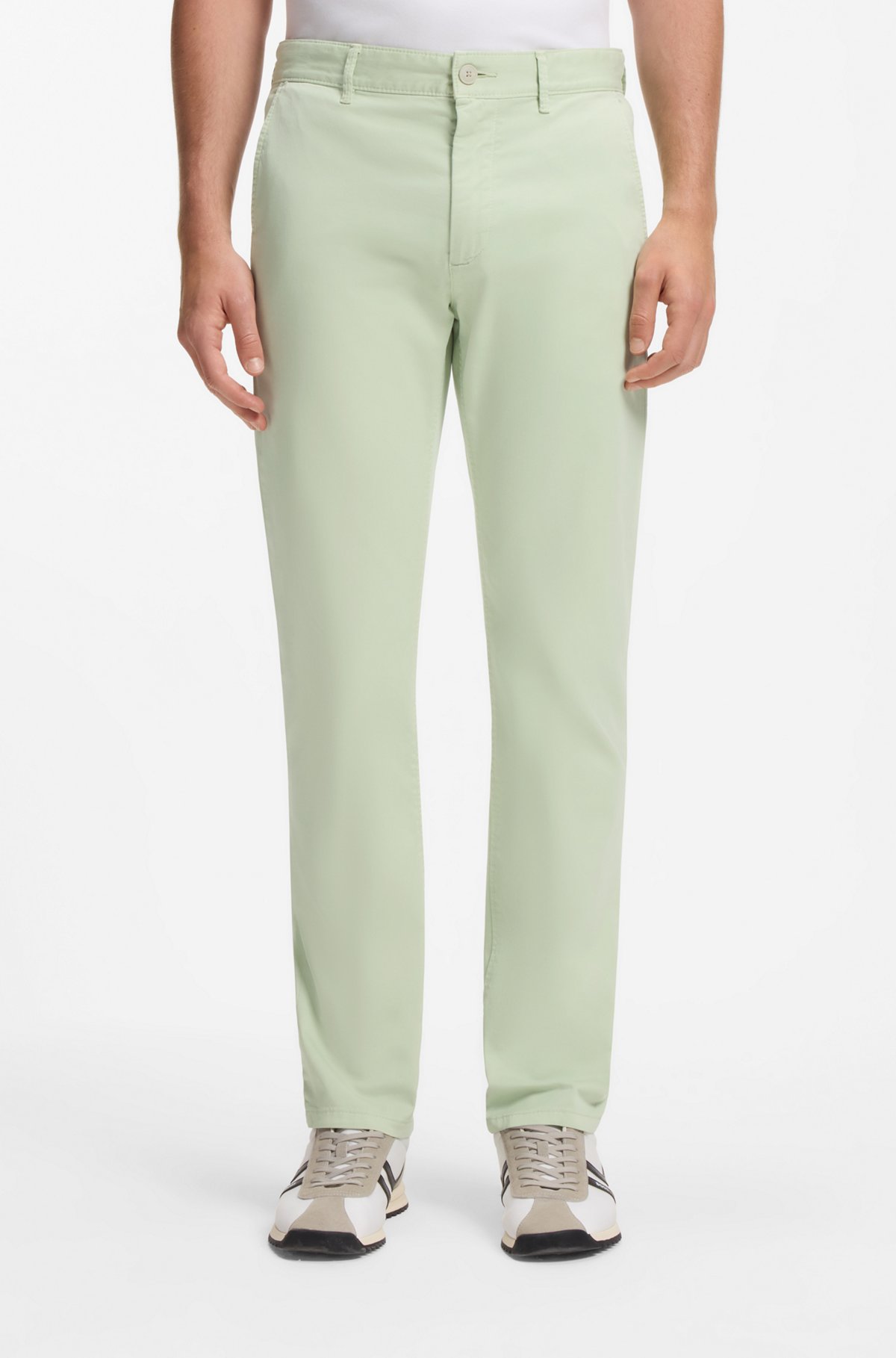 Slim-fit chinos, Light Green