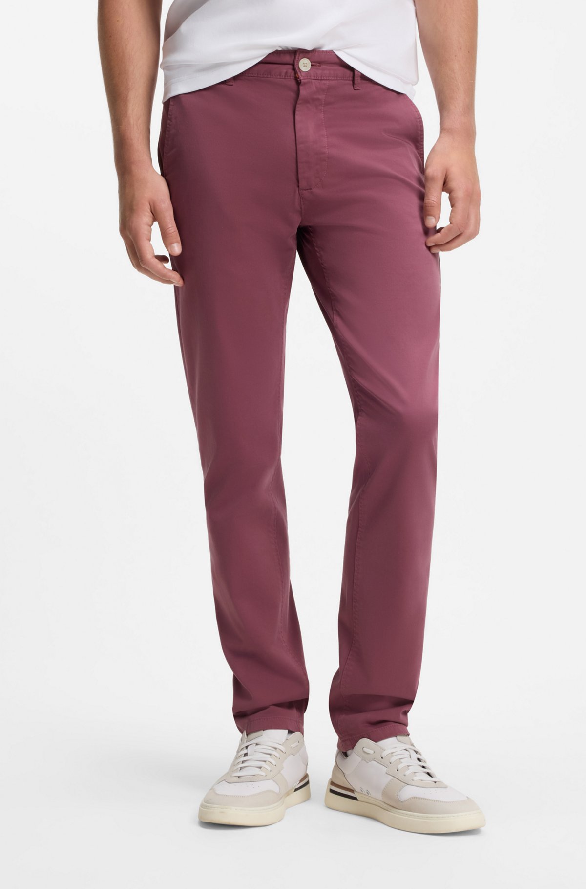 Slim-fit chinos, Red